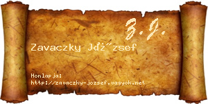 Zavaczky József névjegykártya