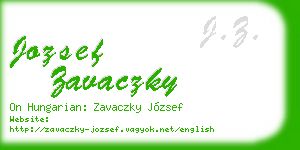 jozsef zavaczky business card
